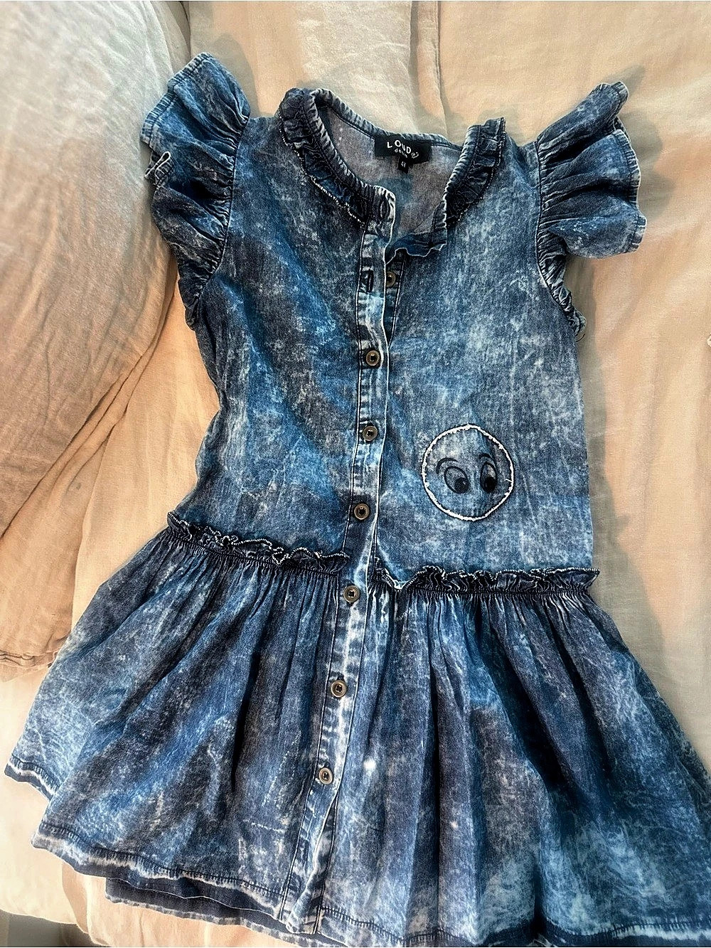 LOUD Denim Girls Denim Dress Size 4Y Like New